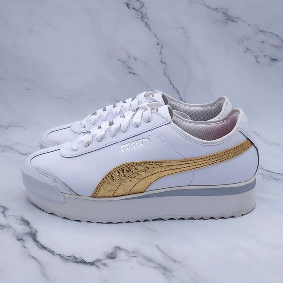 Puma - Roma Amor Women's Sneakers - White & Gold - US 9½ - Picture 7 of 13